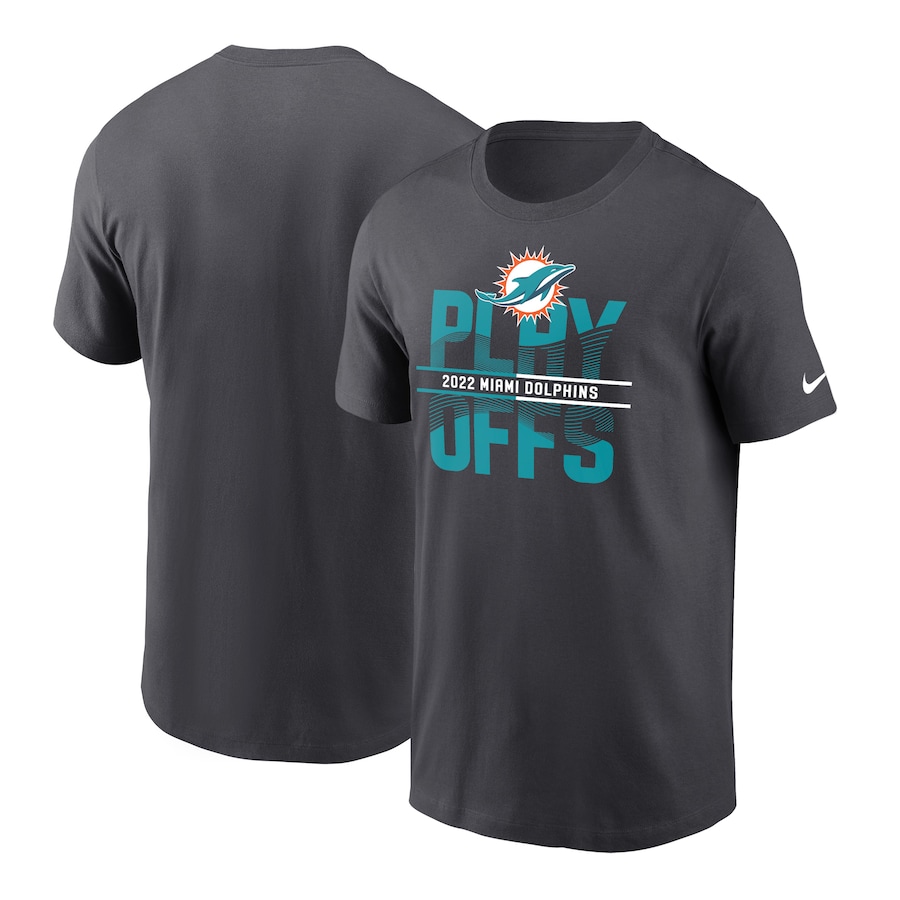 Miami Dolphins Football Anthracite 2022 NFL Playoffs Iconic T-Shirt - Man