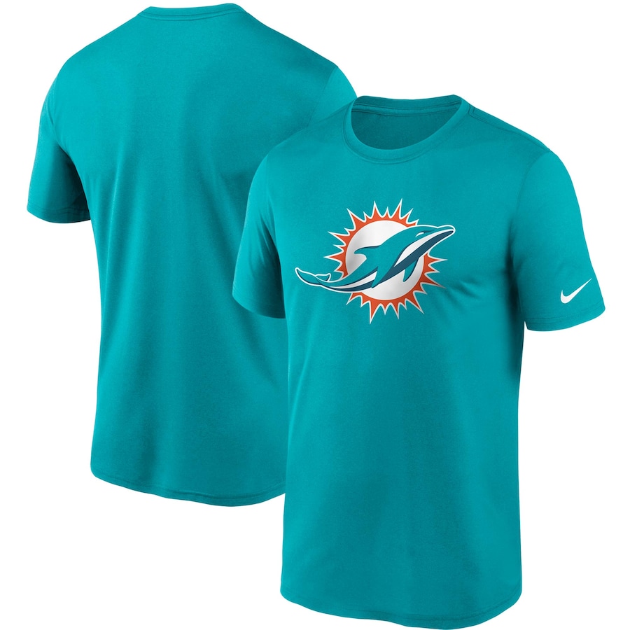 Miami Dolphins Football Aqua Logo Essential Legend Performance T-Shirt - Man