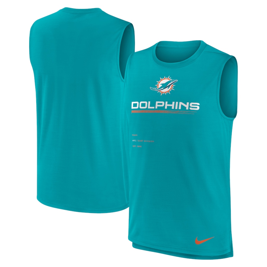 Miami Dolphins Football Aqua Muscle Trainer Tank Top - Man