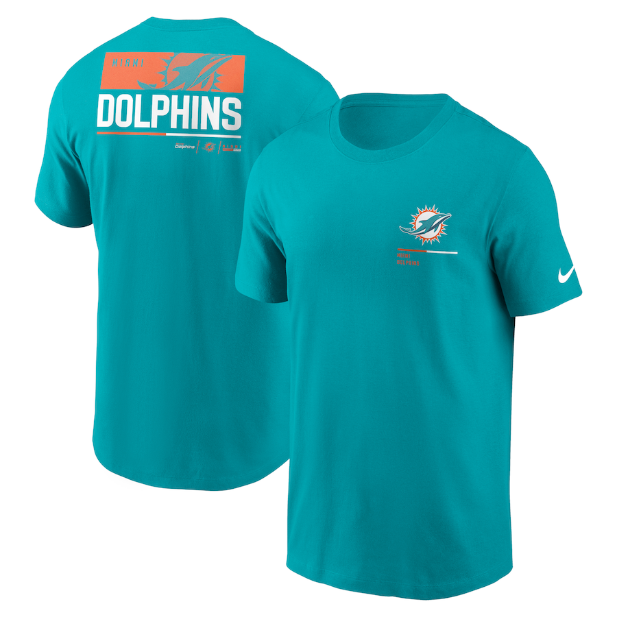 Miami Dolphins Football Aqua Team Incline T-Shirt - Man