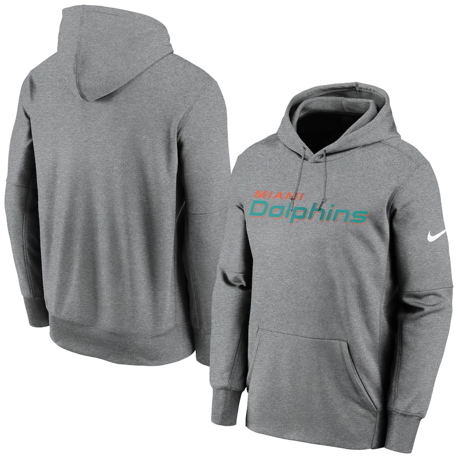 Miami Dolphins Football Heathered Charcoal Fan Gear Wordmark Performance Pullover Hoodie - Man Miami Dolphins Football Heathered Charcoal Fan Gear Wordmark Performance Pullover Hoodie - Man