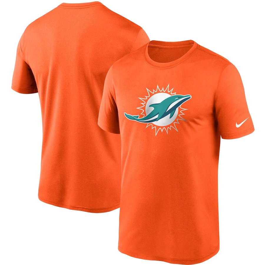 Miami Dolphins Football Orange Logo Essential Legend Performance T-Shirt - Man