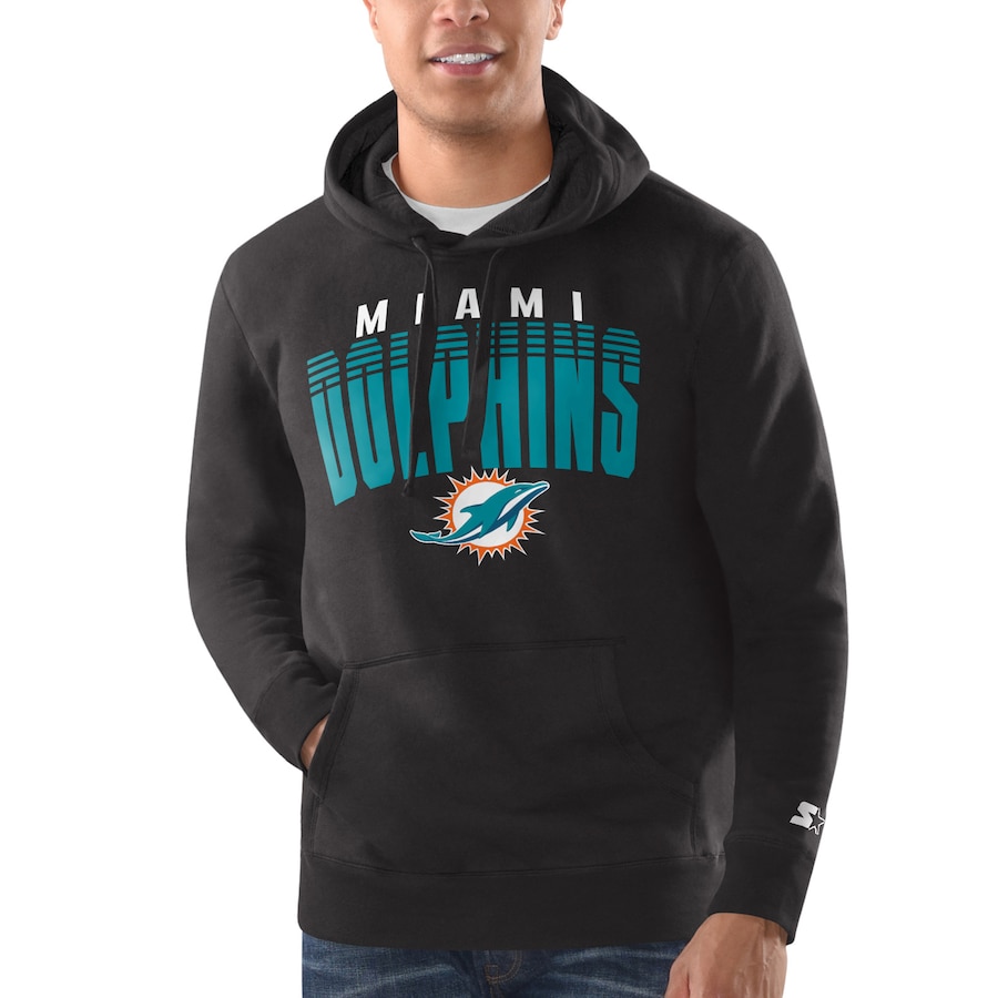 Miami Dolphins Starter Black Classic Pullover Hoodie - Man