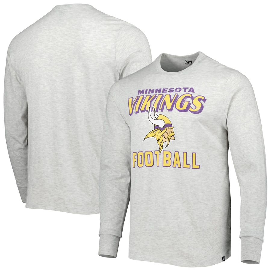 Minnesota Vikings '47 Heathered Gray Dozer Franklin Long Sleeve T-Shirt - Man