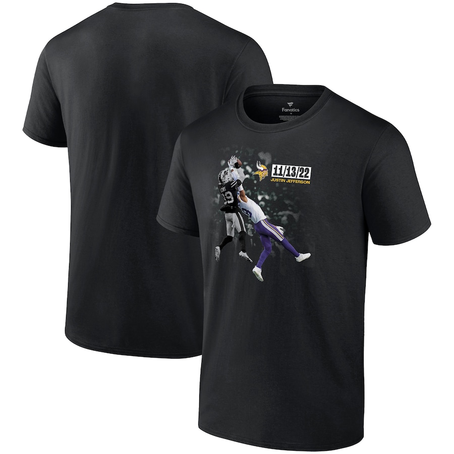 Minnesota Vikings Black Justin Jefferson Catch T-Shirt - Man