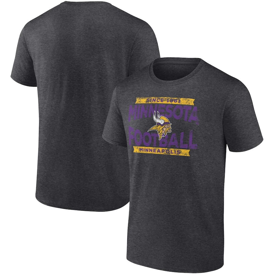 Minnesota Vikings Charcoal Heroic Play T-Shirt - Man