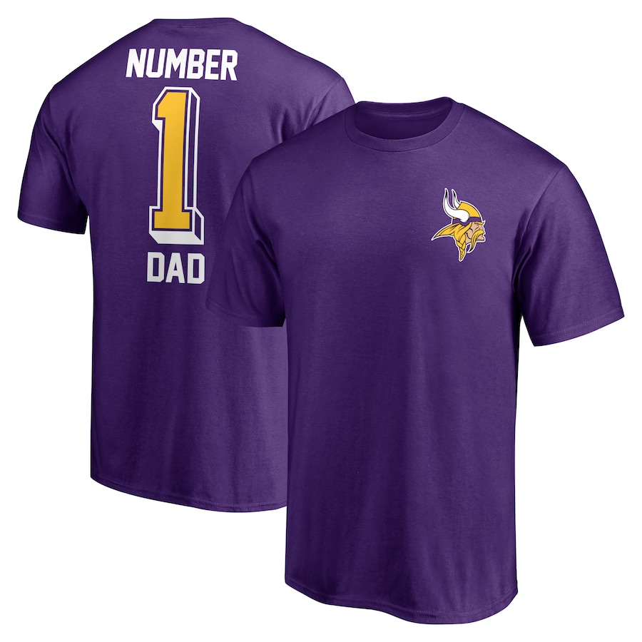 Minnesota Vikings Purple #1 Dad T-Shirt - Man
