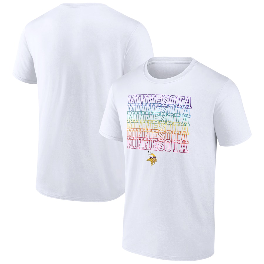 Minnesota Vikings White City Pride T-Shirt - Man Minnesota Vikings White City Pride T-Shirt - Man