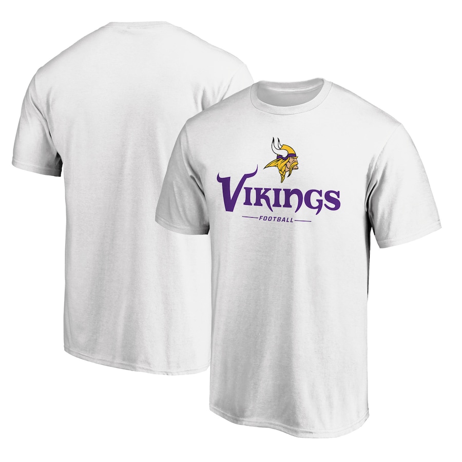 Minnesota Vikings White Logo Team Lockup T-Shirt - Man Minnesota Vikings White Logo Team Lockup T-Shirt - Man