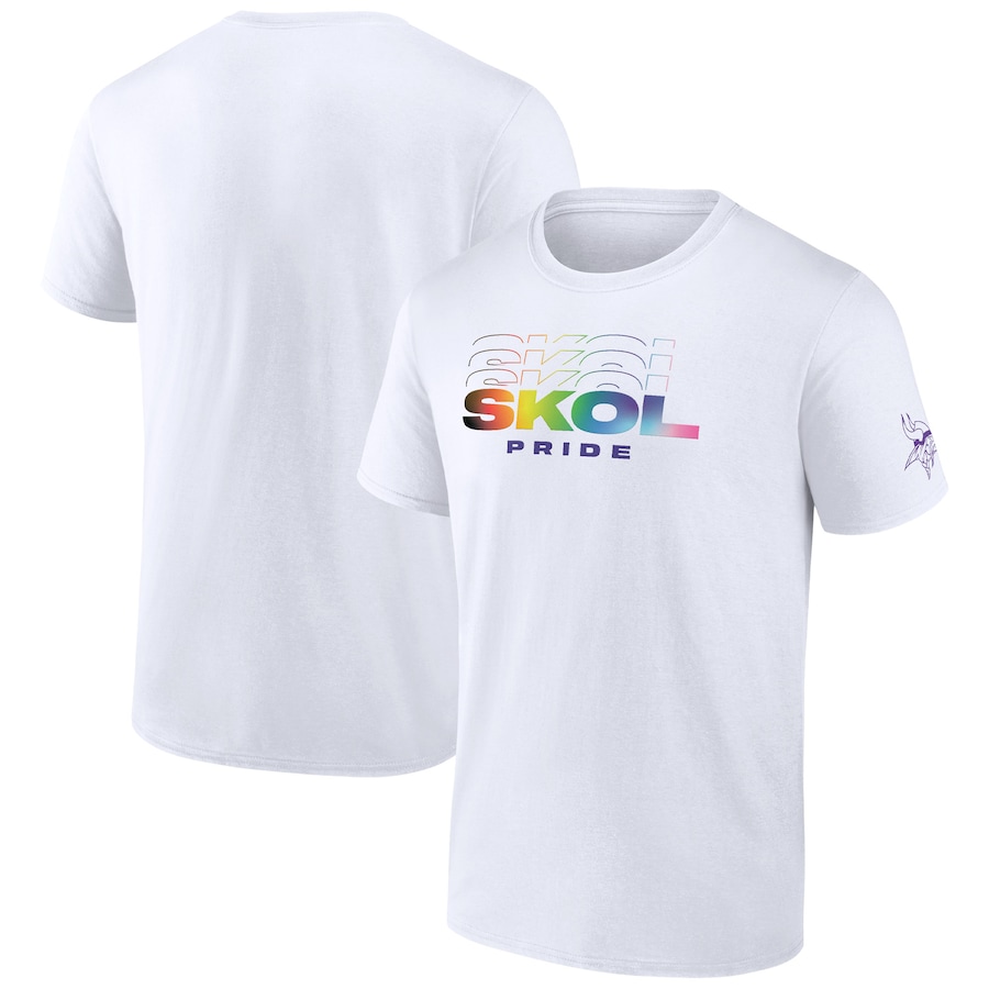 Minnesota Vikings White SKOL Pride T-Shirt - Man Minnesota Vikings White SKOL Pride T-Shirt - Man