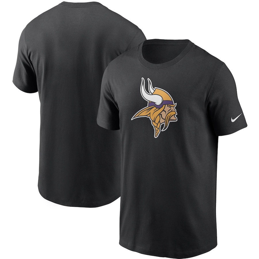 Minnesota Vikings Football Black Primary Logo T-Shirt - Man Minnesota Vikings Football Black Primary Logo T-Shirt - Man