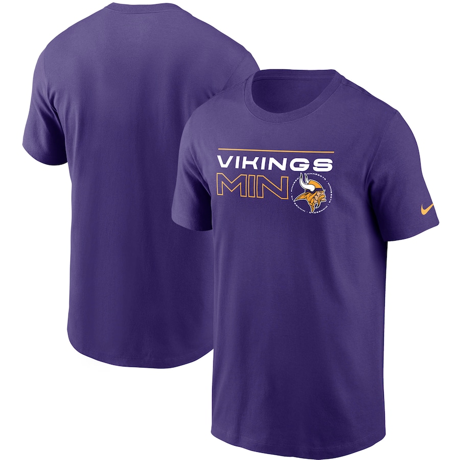 Minnesota Vikings Football Purple Broadcast Essential T-Shirt - Man