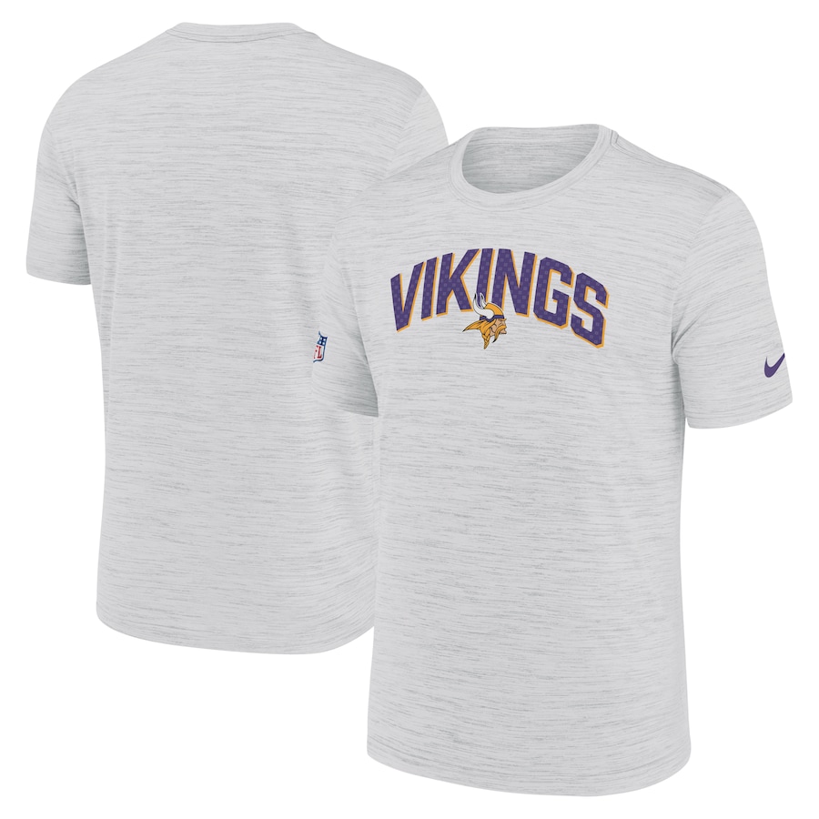 Minnesota Vikings Football White Sideline Velocity Athletic Stack Performance T-Shirt - Man Minnesota Vikings Football White Sideline Velocity Athletic Stack Performance T-Shirt - Man