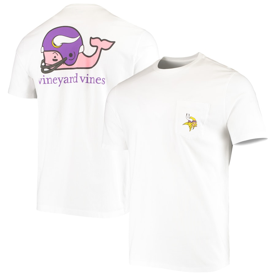 Minnesota Vikings Vineyard Vines White Team Whale Helmet T-Shirt - Man