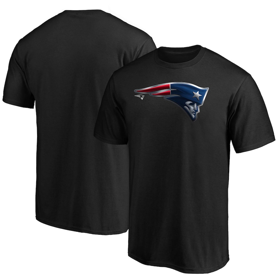 New England Patriots Black Midnight Mascot Team Logo T-Shirt - Man