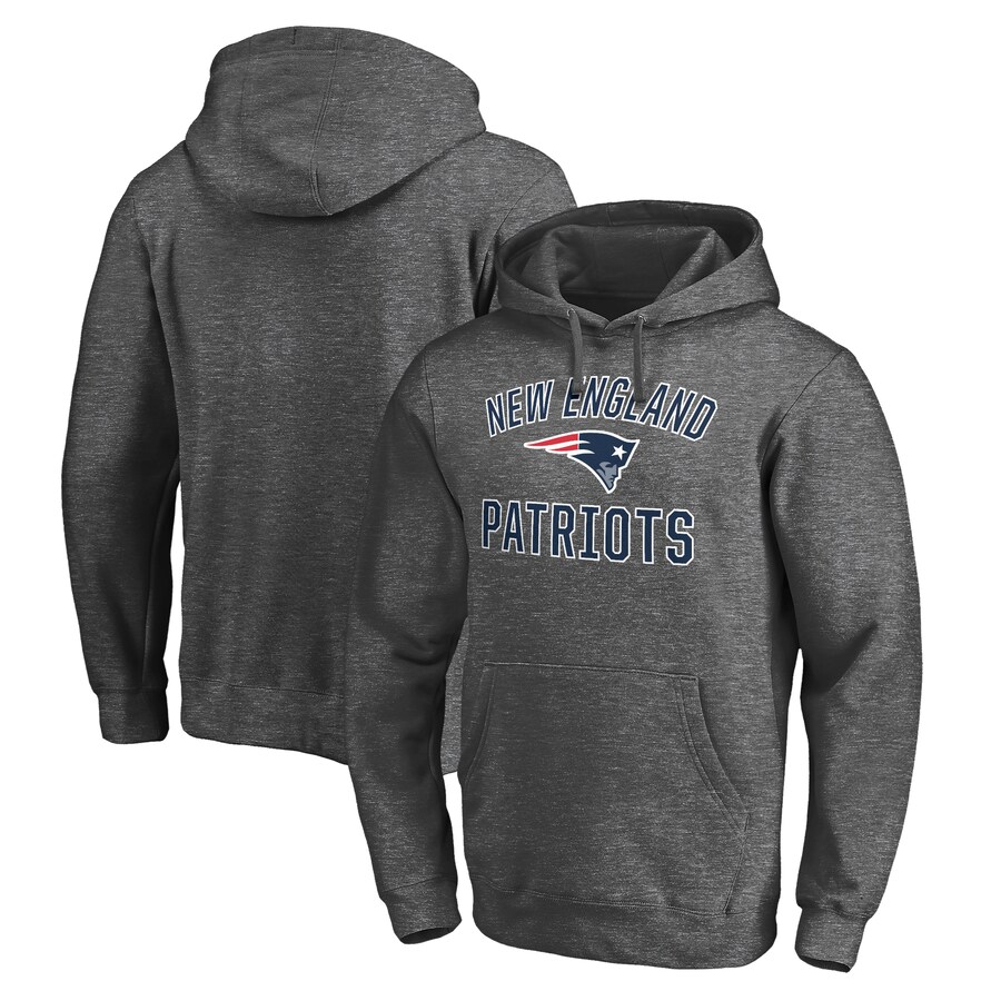 New England Patriots Charcoal Victory Arch Team Fitted Pullover Hoodie - Man