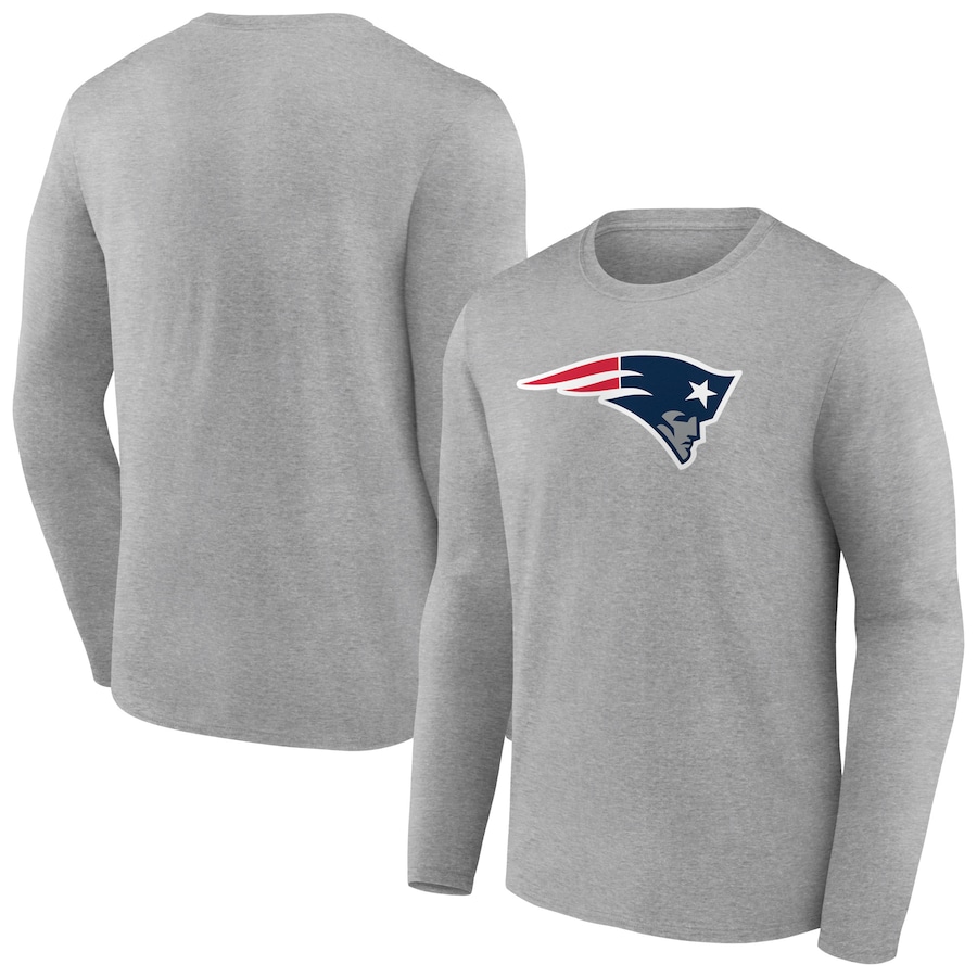 New England Patriots Heather Gray Primary Team Logo Long Sleeve T-Shirt - Man New England Patriots Heather Gray Primary Team Logo Long Sleeve T-Shirt - Man
