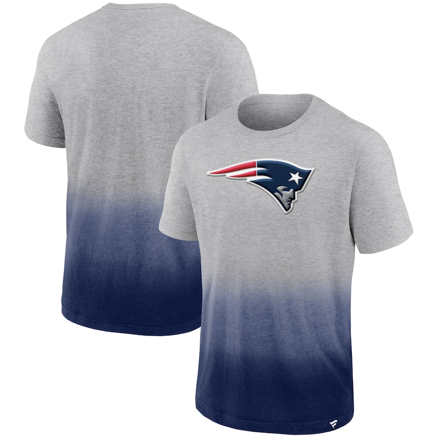 New England Patriots Heathered Gray/Navy Team Ombre T-Shirt - Man New England Patriots Heathered Gray/Navy Team Ombre T-Shirt - Man