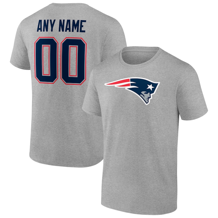 New England Patriots Heathered Gray Team Authentic Custom T-Shirt - Man New England Patriots Heathered Gray Team Authentic Custom T-Shirt - Man