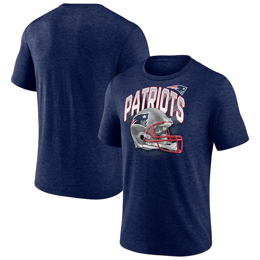 New England Patriots Heathered Navy End Around Tri-Blend T-Shirt - Man New England Patriots Heathered Navy End Around Tri-Blend T-Shirt - Man