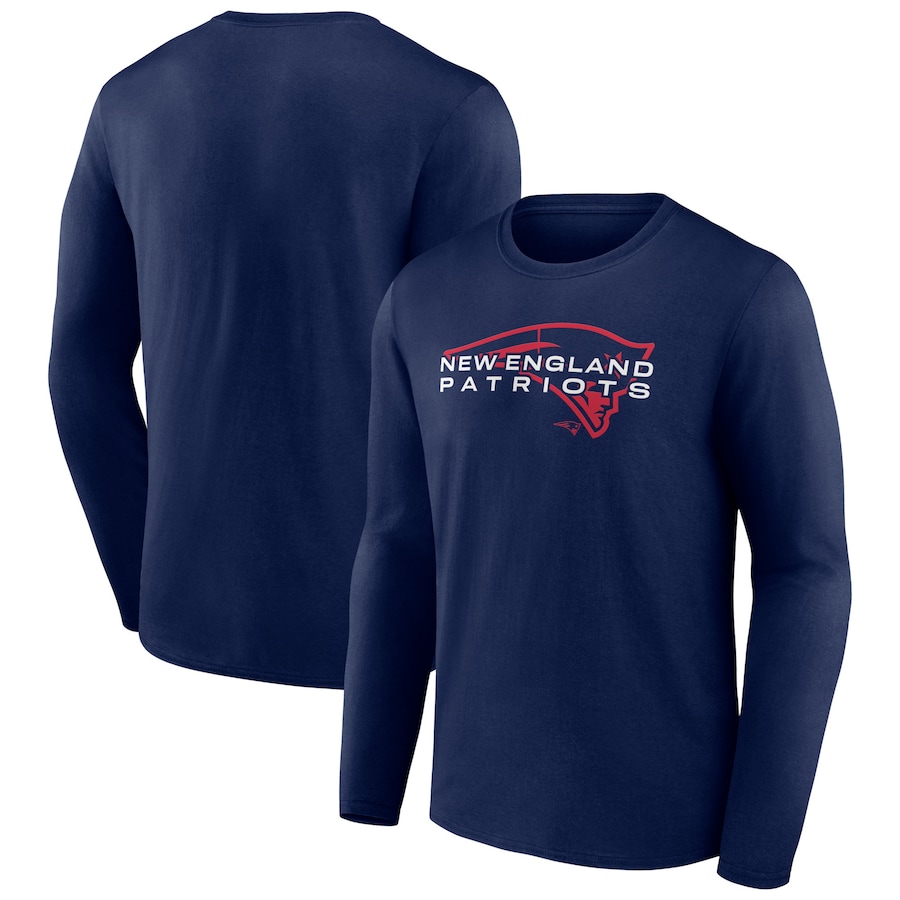 New England Patriots Navy Advance to Victory Long Sleeve T-Shirt - Man New England Patriots Navy Advance to Victory Long Sleeve T-Shirt - Man