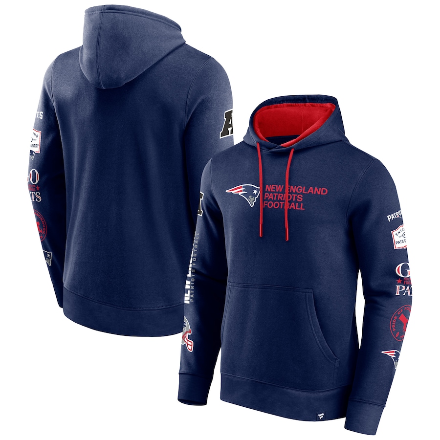 New England Patriots Navy Extra Innings Pullover Hoodie - Man