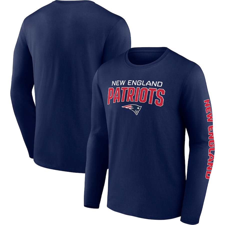 New England Patriots Navy Go the Distance Long Sleeve T-Shirt - Man