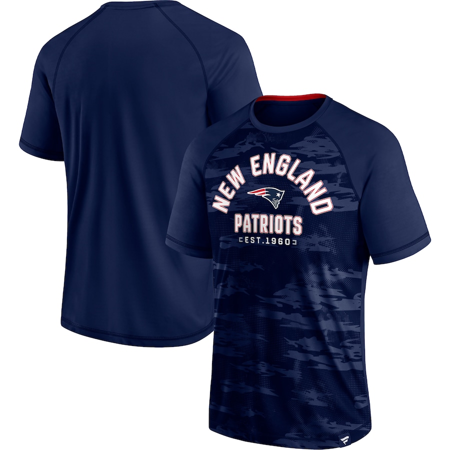 New England Patriots Navy Hail Mary Raglan T-Shirt - Man