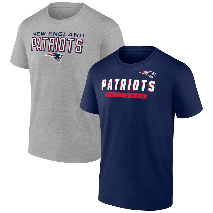 New England Patriots Navy/Heathered Gray T-Shirt Combo Pack - Man New England Patriots Navy/Heathered Gray T-Shirt Combo Pack - Man