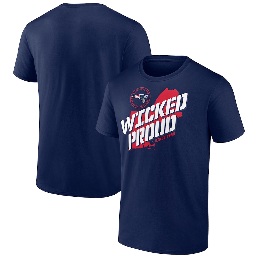 New England Patriots Navy Hometown Collection Prime Time T-Shirt - Man New England Patriots Navy Hometown Collection Prime Time T-Shirt - Man