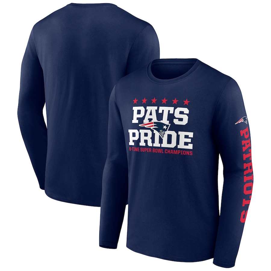 New England Patriots Navy Hometown Collection Sweep Long Sleeve T-Shirt - Man