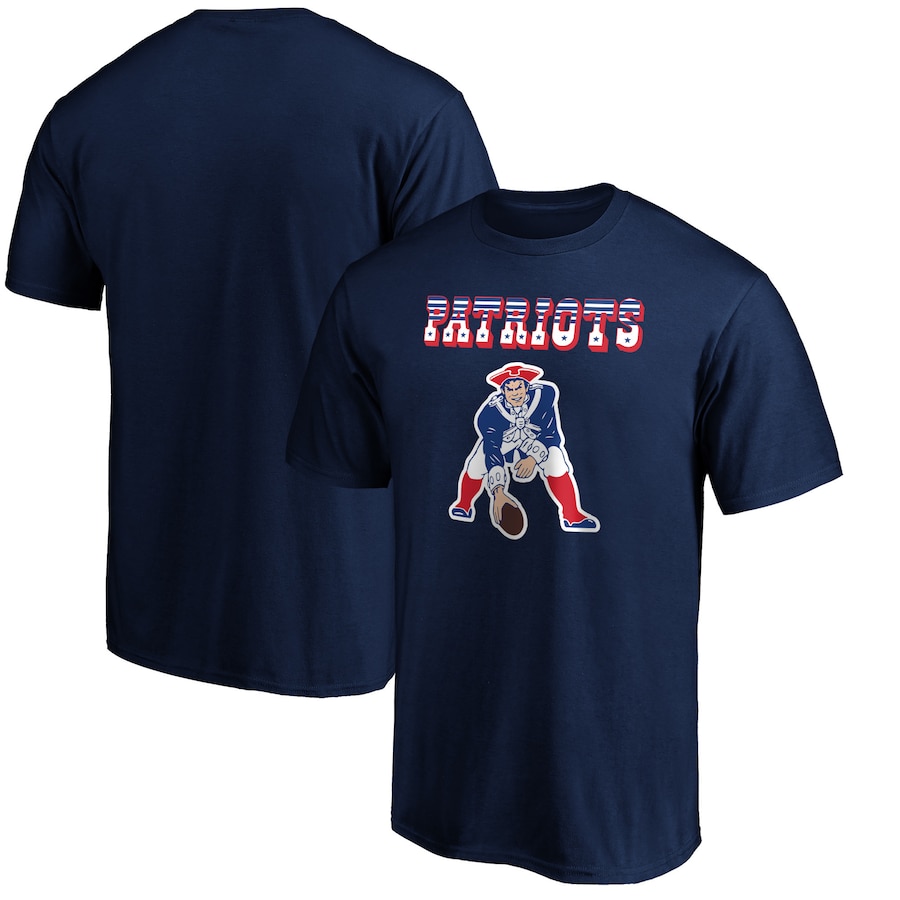New England Patriots Navy Logo Team Lockup T-Shirt - Man New England Patriots Navy Logo Team Lockup T-Shirt - Man