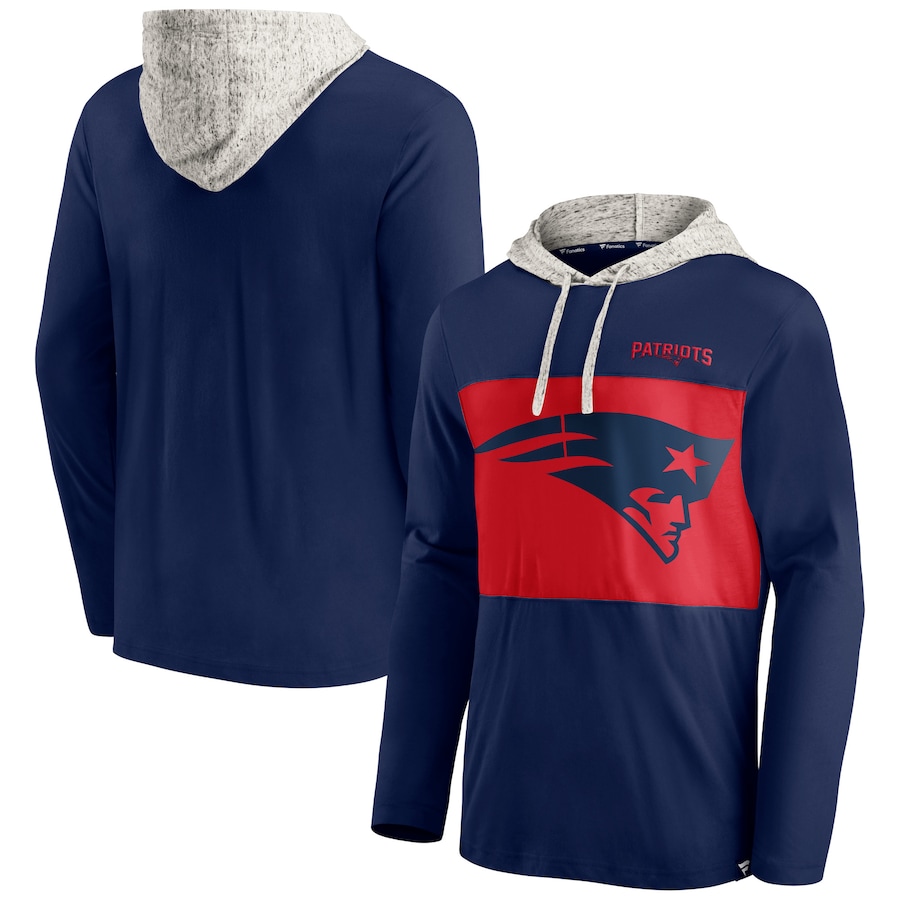 New England Patriots Navy Long Sleeve Hoodie T-Shirt - Man New England Patriots Navy Long Sleeve Hoodie T-Shirt - Man