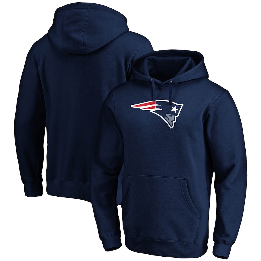 New England Patriots Navy Primary Logo Fitted Pullover Hoodie - Man