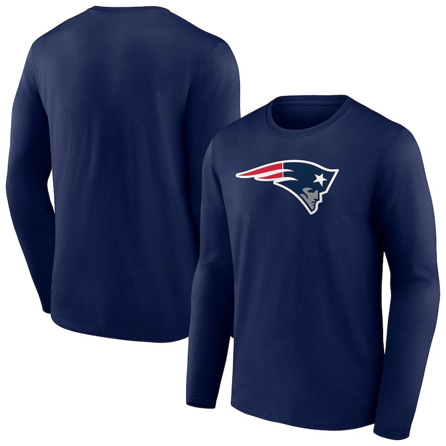 New England Patriots Navy Primary Team Logo Long Sleeve T-Shirt - Man New England Patriots Navy Primary Team Logo Long Sleeve T-Shirt - Man