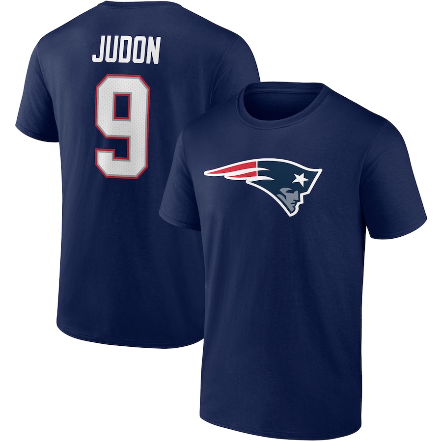 New England Patriots Matthew Judon Navy Player Icon Name & Number T-Shirt - Man
