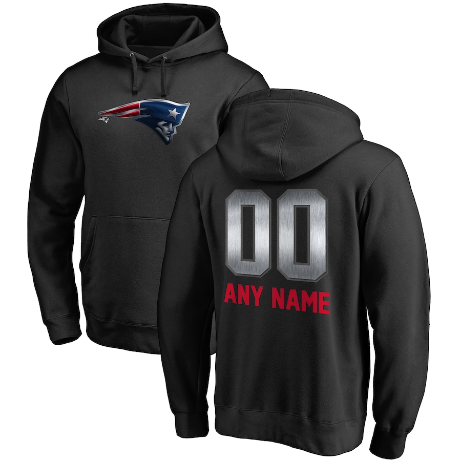 New England Patriots NFL Pro Line by Black Personalized Midnight Mascot Pullover Hoodie - Man
