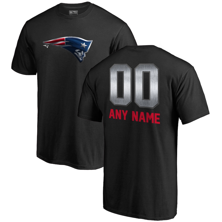 New England Patriots NFL Pro Line by Black Personalized Midnight Mascot T-Shirt - Man New England Patriots NFL Pro Line by Black Personalized Midnight Mascot T-Shirt - Man