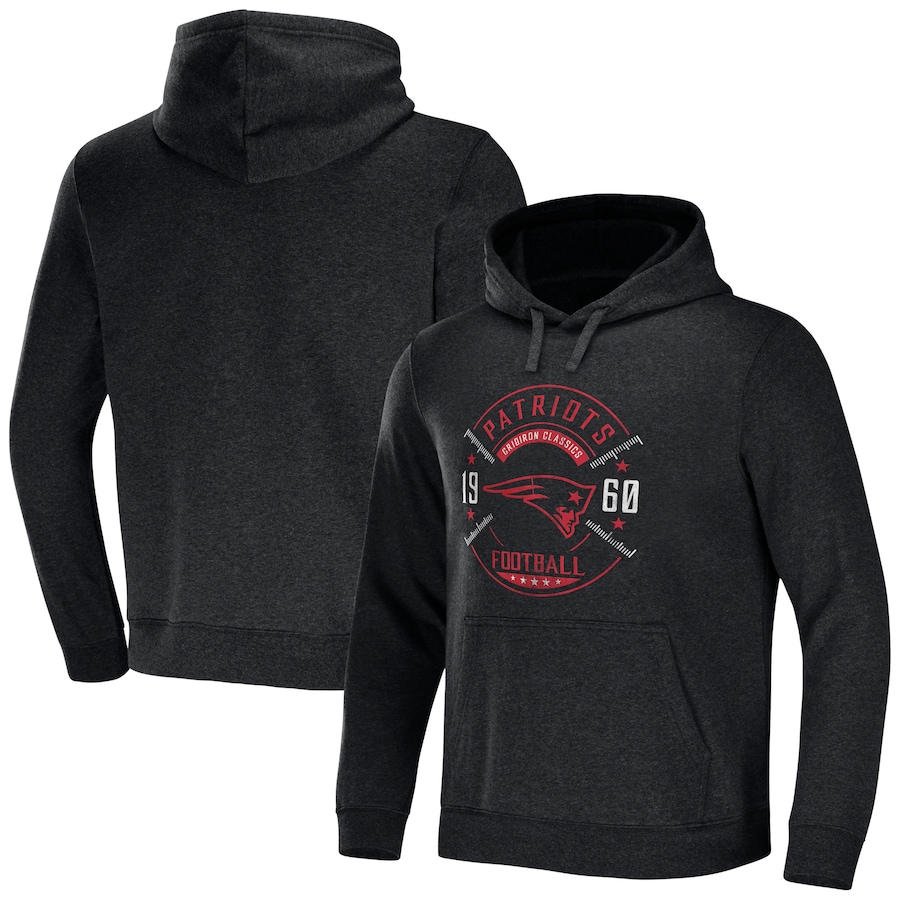 New England Patriots NFL x Darius Rucker Collection by USASportsStoreHeather Charcoal Radar Pullover Hoodie - Man