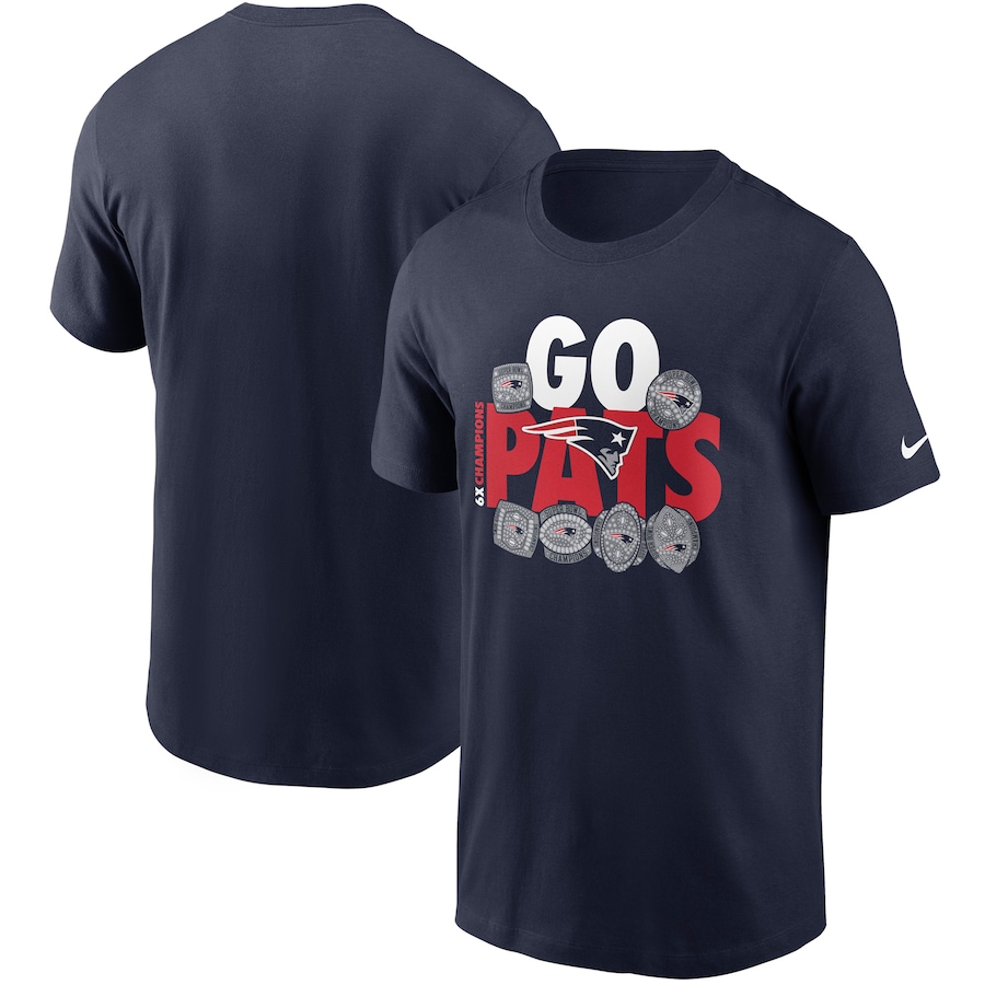 New England Patriots Football Navy Hometown Collection 6x T-Shirt - Man