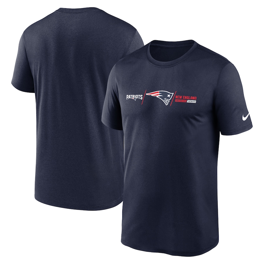 New England Patriots Football Navy Horizontal Lockup Legend T-Shirt - Man New England Patriots Football Navy Horizontal Lockup Legend T-Shirt - Man