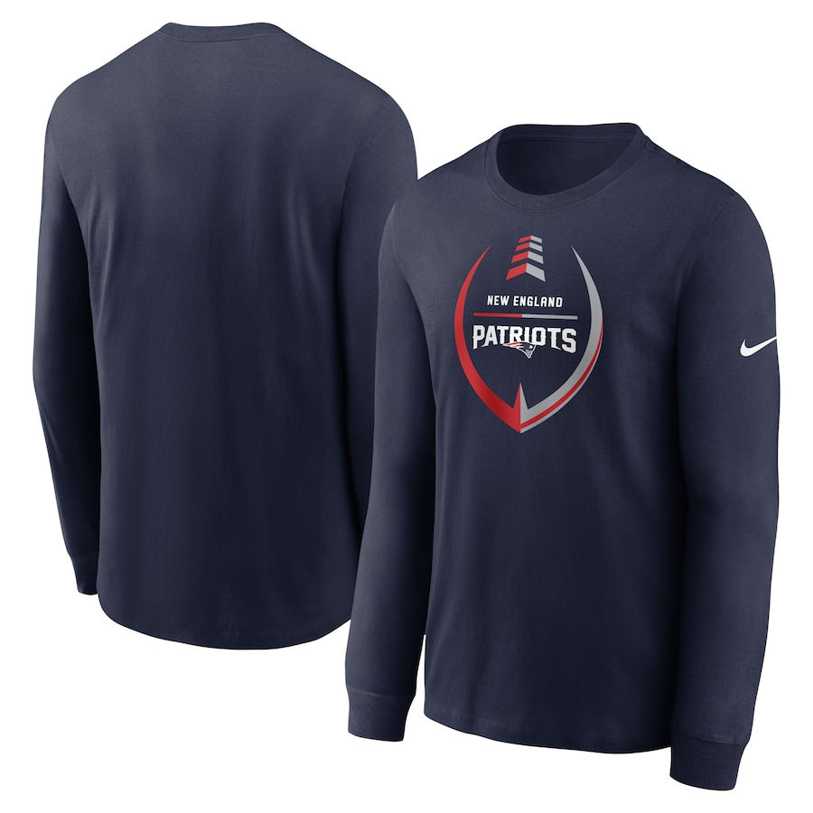 New England Patriots Football Navy Icon Legend Long Sleeve T-Shirt - Man