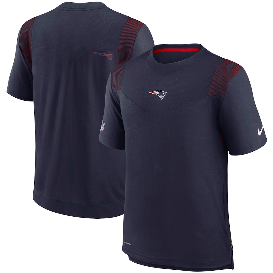 New England Patriots Football Navy Sideline Player UV Performance T-Shirt - Man New England Patriots Football Navy Sideline Player UV Performance T-Shirt - Man