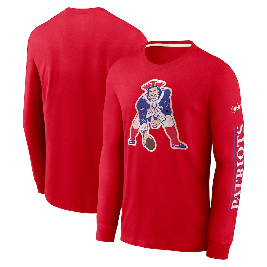 New England Patriots Football Red Fashion Tri-Blend Long Sleeve T-Shirt - Man New England Patriots Football Red Fashion Tri-Blend Long Sleeve T-Shirt - Man