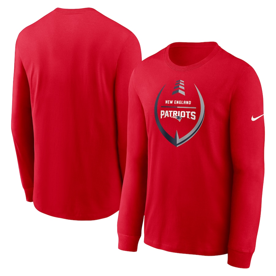 New England Patriots Football Red Icon Legend Long Sleeve T-Shirt - Man