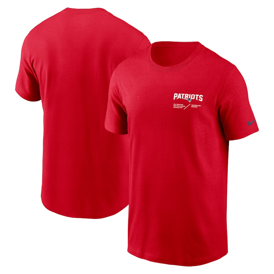 New England Patriots Football Red Sideline Infograph Lockup Performance T-Shirt - Man New England Patriots Football Red Sideline Infograph Lockup Performance T-Shirt - Man