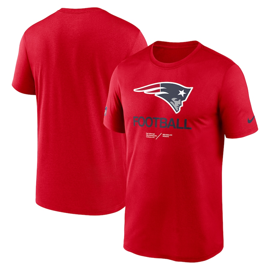 New England Patriots Football Red Sideline Infograph Performance T-Shirt - Man New England Patriots Football Red Sideline Infograph Performance T-Shirt - Man