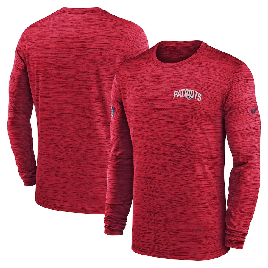 New England Patriots Football Red Sideline Velocity Athletic Stack Performance Long Sleeve T-Shirt - Man New England Patriots Football Red Sideline Velocity Athletic Stack Performance Long Sleeve T-Shirt - Man