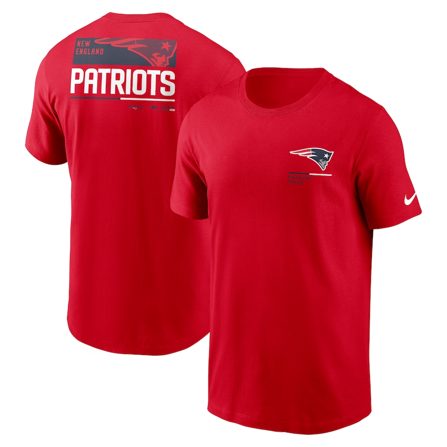 New England Patriots Football Red Team Incline T-Shirt - Man New England Patriots Football Red Team Incline T-Shirt - Man