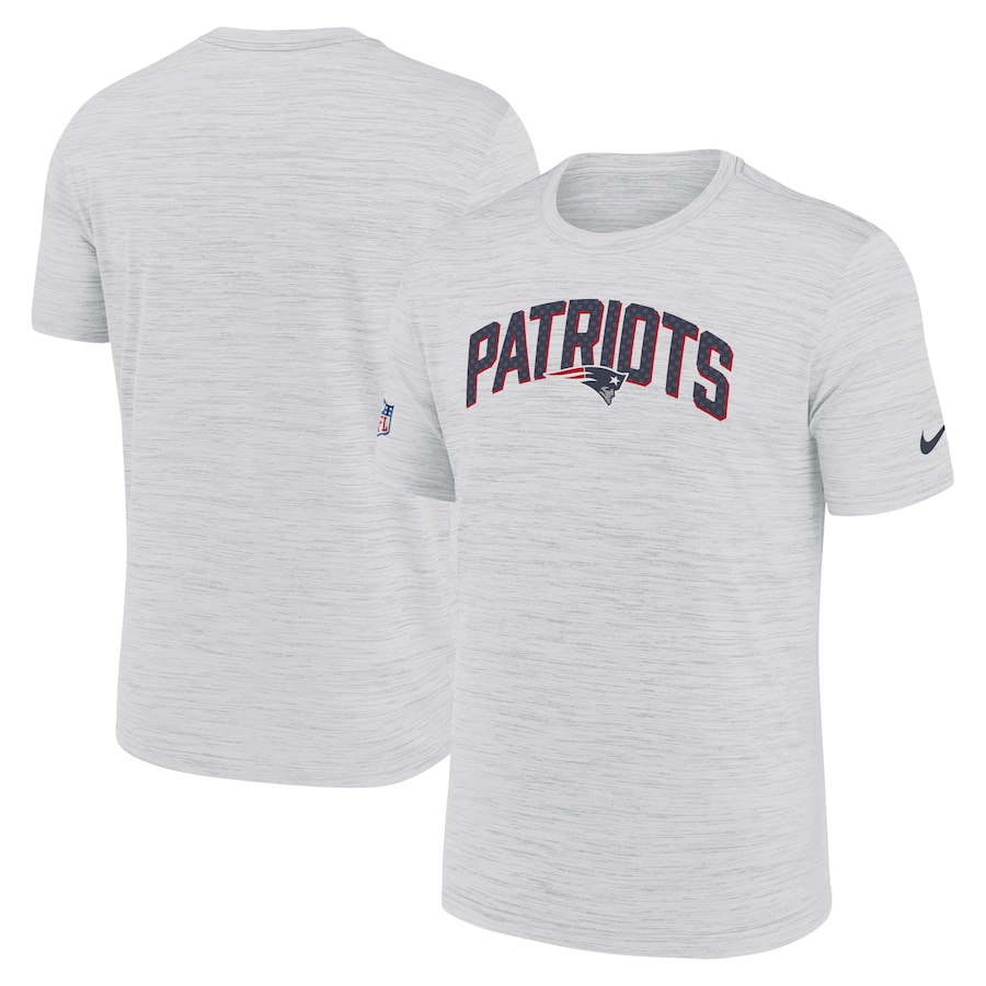 New England Patriots Football White Sideline Velocity Athletic Stack Performance T-Shirt - Man New England Patriots Football White Sideline Velocity Athletic Stack Performance T-Shirt - Man
